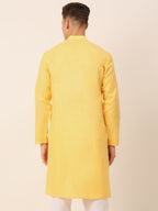 Jompers Men's Cotton Solid Kurta - Yellow