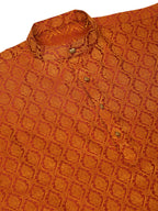 Jompers Men's Woven Design Jacquard Kurta - Maroon