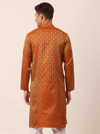Jompers Men's Woven Design Jacquard Kurta - Maroon