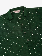 Jompers Men's Green Mirror Work Kurta Only