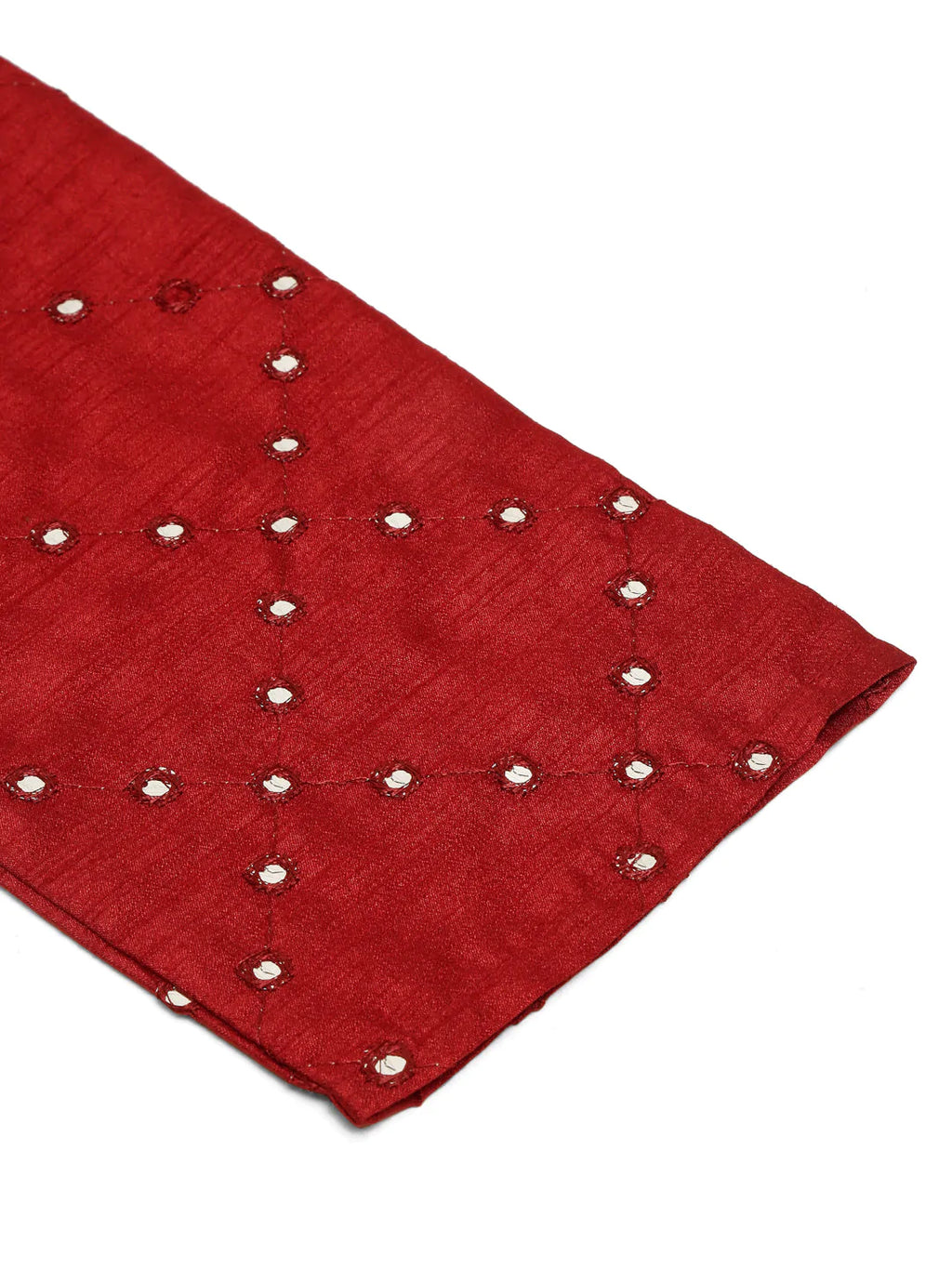 Jompers Men's Maroon Mirror Work Kurta Only