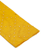 Jompers Men's Dupion Silk Embroidered Kurta - Mustard