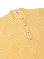 Jompers Men's Pure Cottom Embroidered Kurta Only - Beige