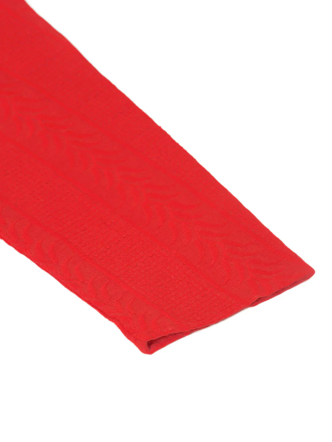 Jompers Men's Pure Cottom Embroidered Kurta Only - Red