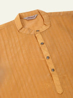 Jompers Men's Silk Blend Sequence Embroidered Kurta Only - Beige