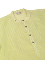 Jompers Men's Silk Blend Sequence Embroidered Kurta Only - Green