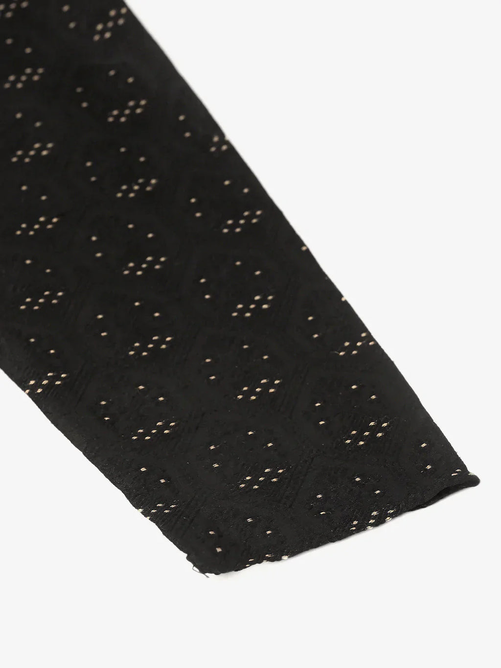 Jompers Men's Silk Blend Collar Embroidered Kurta only - Black