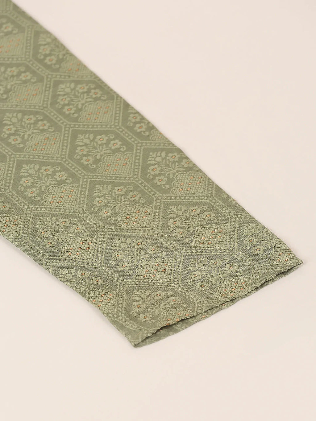 Jompers Men's Silk Blend Collar Embroidered Kurta only - Pista