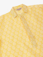 Jompers Men's Silk Blend Collar Embroidered Kurta only - Golden