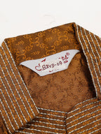 Jompers Men's Silk Blend Collar Embroidered Kurta only - Brown