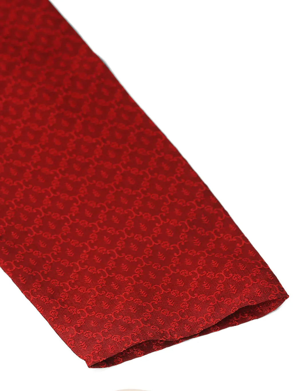 Jompers Men's Silk Blend Collar Embroidered Kurta only - Maroon
