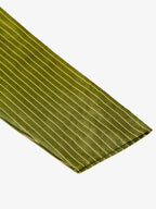 Jompers Men's Olive Green Striped Pleated Chikankari Kurta Only