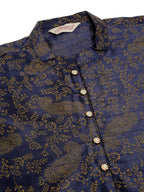 Jompers Men's Navy Blue Paisley Printed Kurta Only