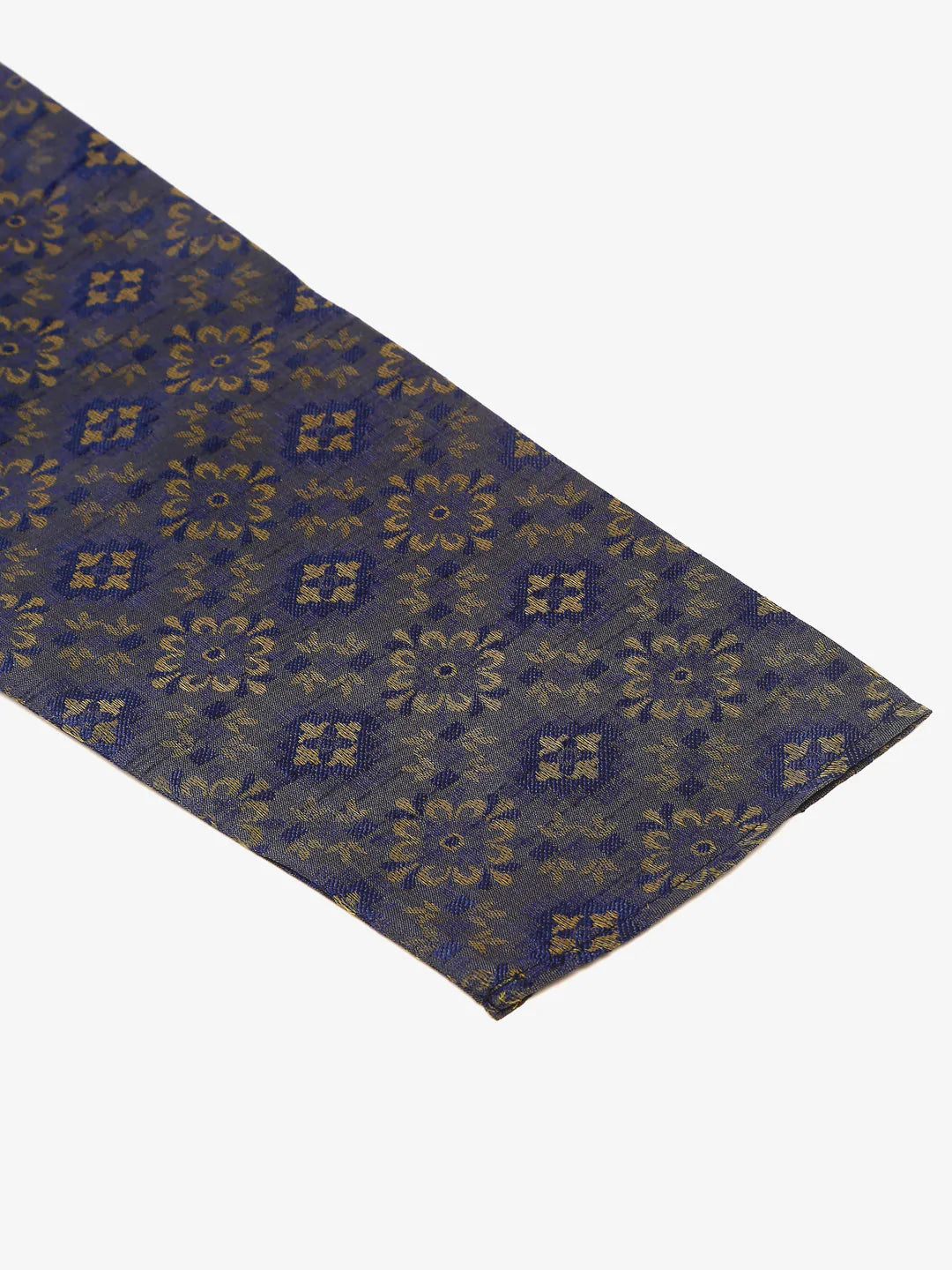 Jompers Men's Navy Blue Floral Printed Kurta Only