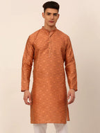 Jompers Men's Peach Floral Printed Kurta Only