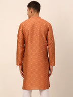 Jompers Men's Peach Floral Printed Kurta Only