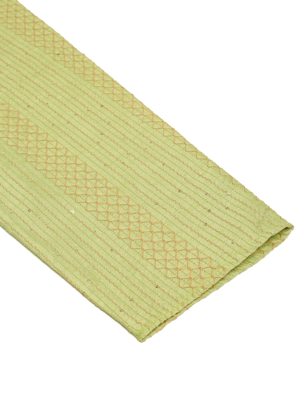 Jompers Men's Pista Green Embroiderd Kurta Only