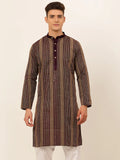 Jompers Men's Purple Embroiderd Kurta Only