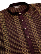 Jompers Men's Purple Embroiderd Kurta Only