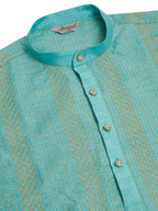 Jompers Men's Sky Blue Embroiderd Kurta Only