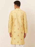 Jompers Men's Golden Embroidered Sequinned Kurta Only