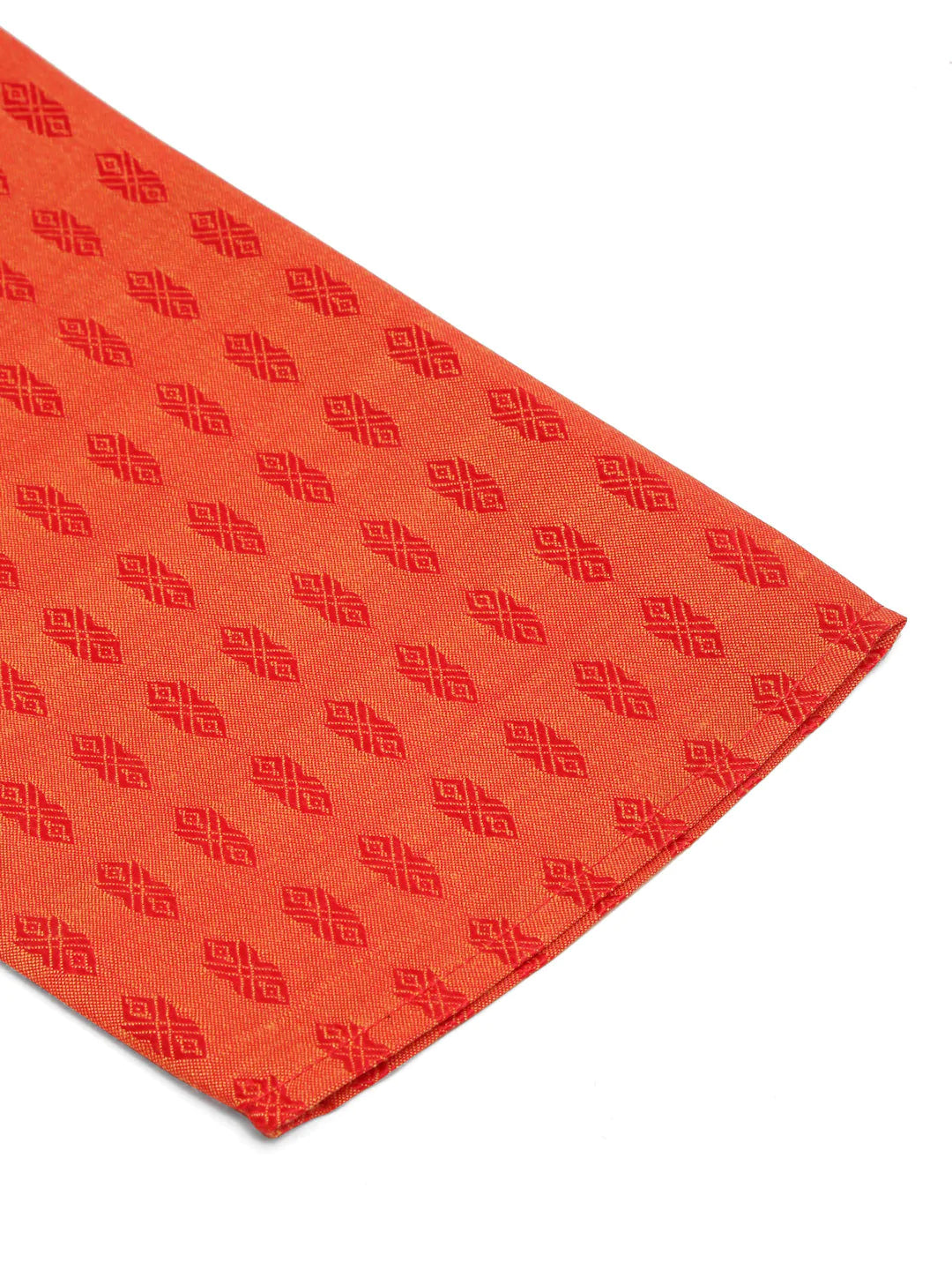 Jompers Men's Red Woven Design Kurta Only