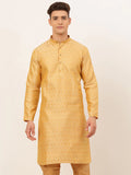 Jompers Men's Golden Embroidered Kurta Only