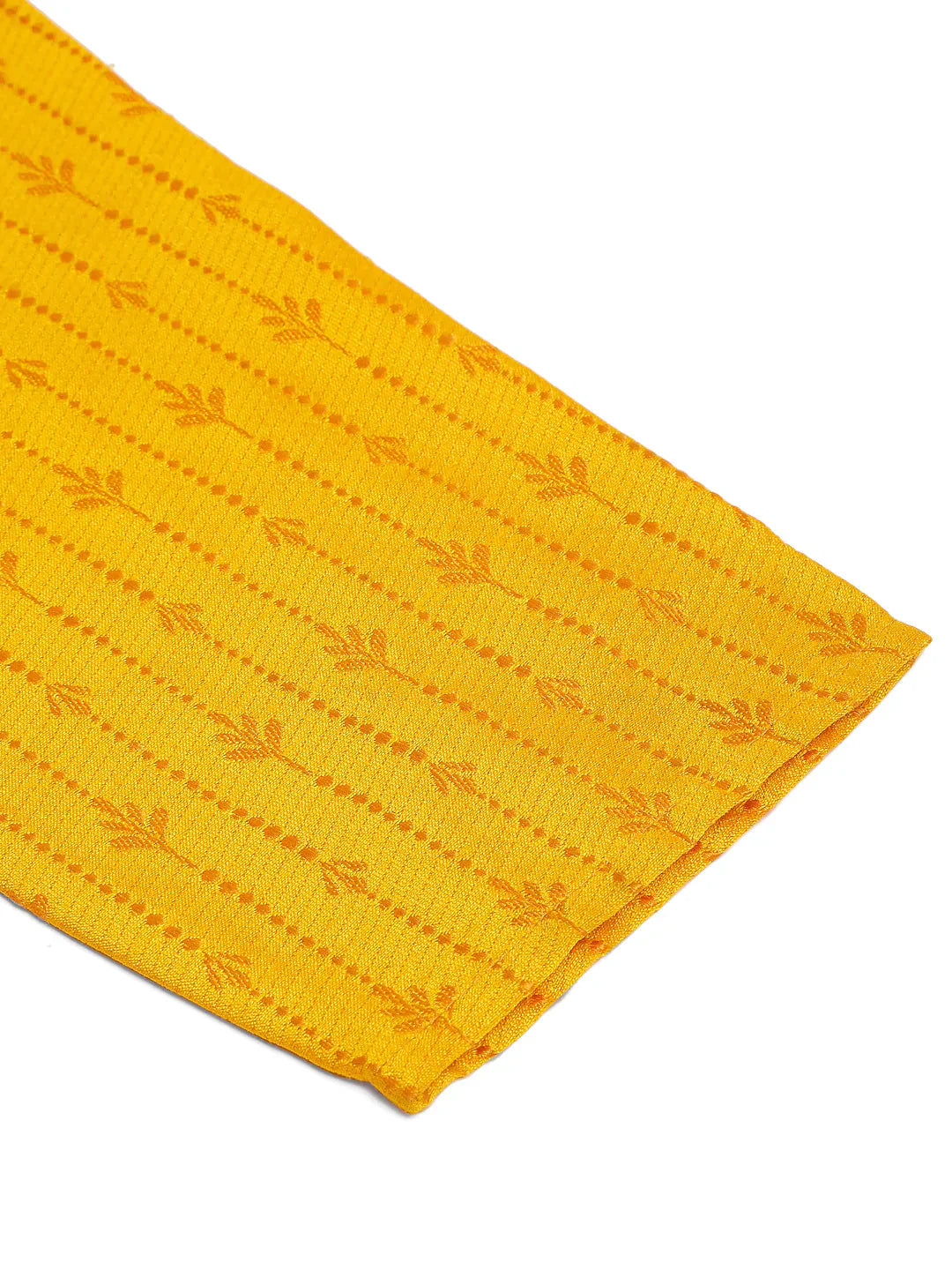 Jompers Men's Mustard Embroidered Kurta Only