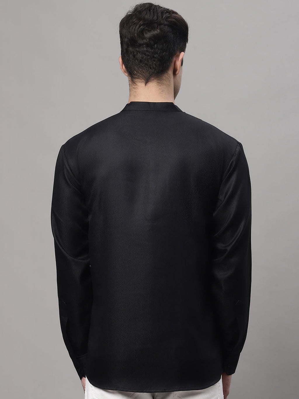 Jompers Men's Black Solid Short Kurta