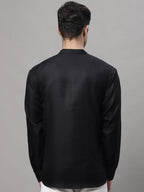 Jompers Men's Black Solid Short Kurta