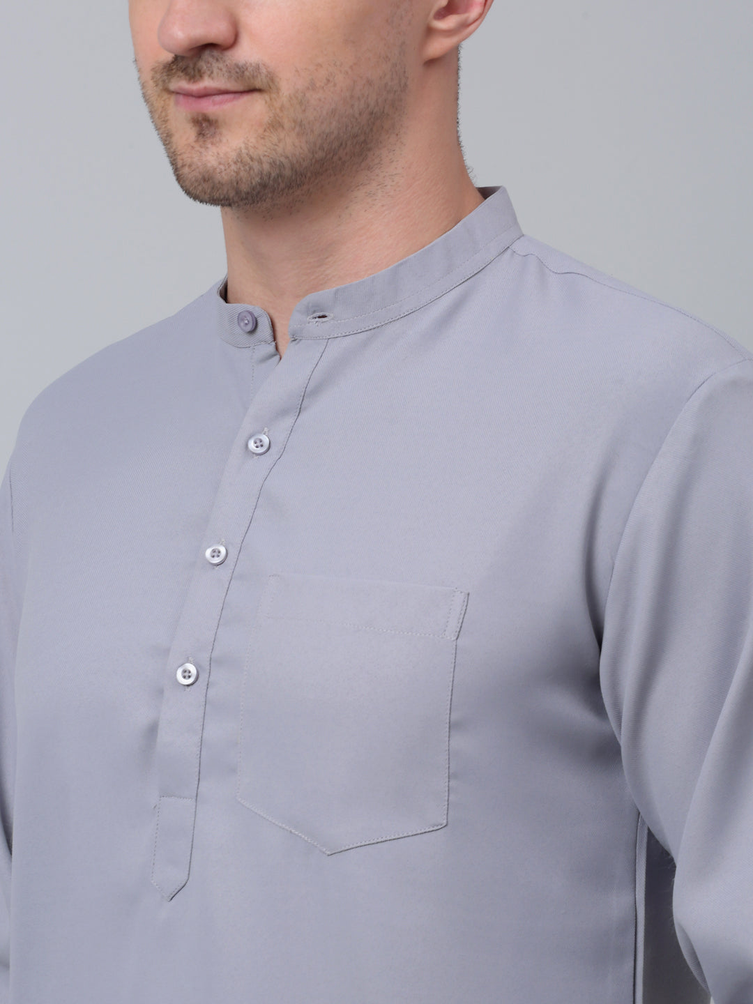 Jompers Men's Black Solid Short Kurta