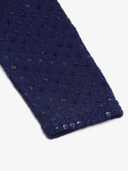 Jompers Men's Navy Blue Chikankari Embroidered and Sequence Kurta Only