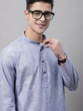 Jompers Men's Blue and White Striped Kurta
