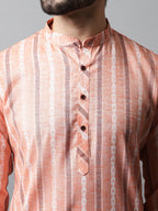 Jompers Men's Coral Geomatric Printed Kurta