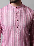 Jompers Men's Pink Geomatric Printed Kurta
