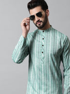 Jompers Men's Sky Blue Geomatric Printed Kurta