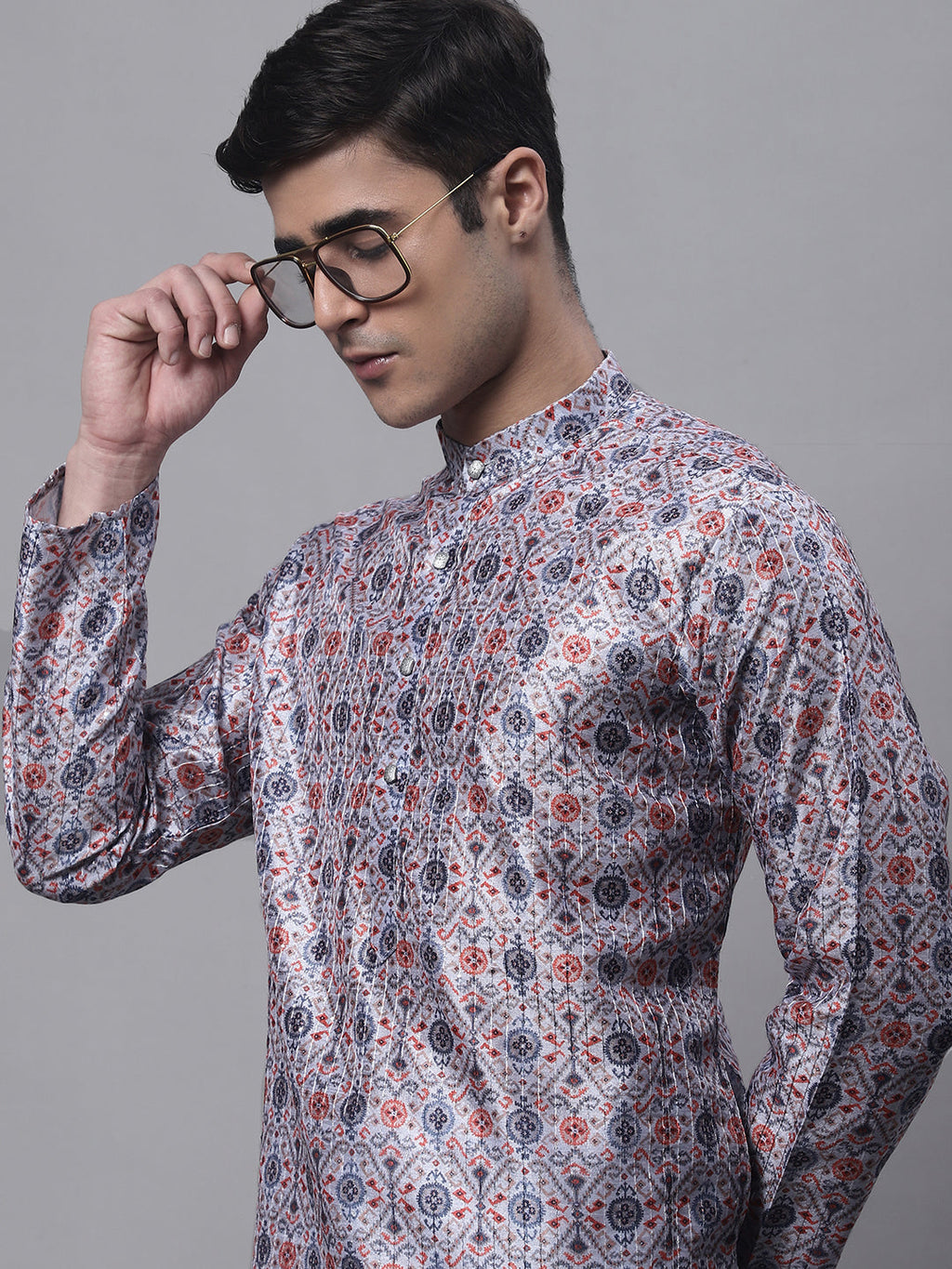 Jompers Men's Blue Digital Printed Kurta