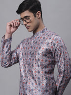 Jompers Men's Blue Digital Printed Kurta