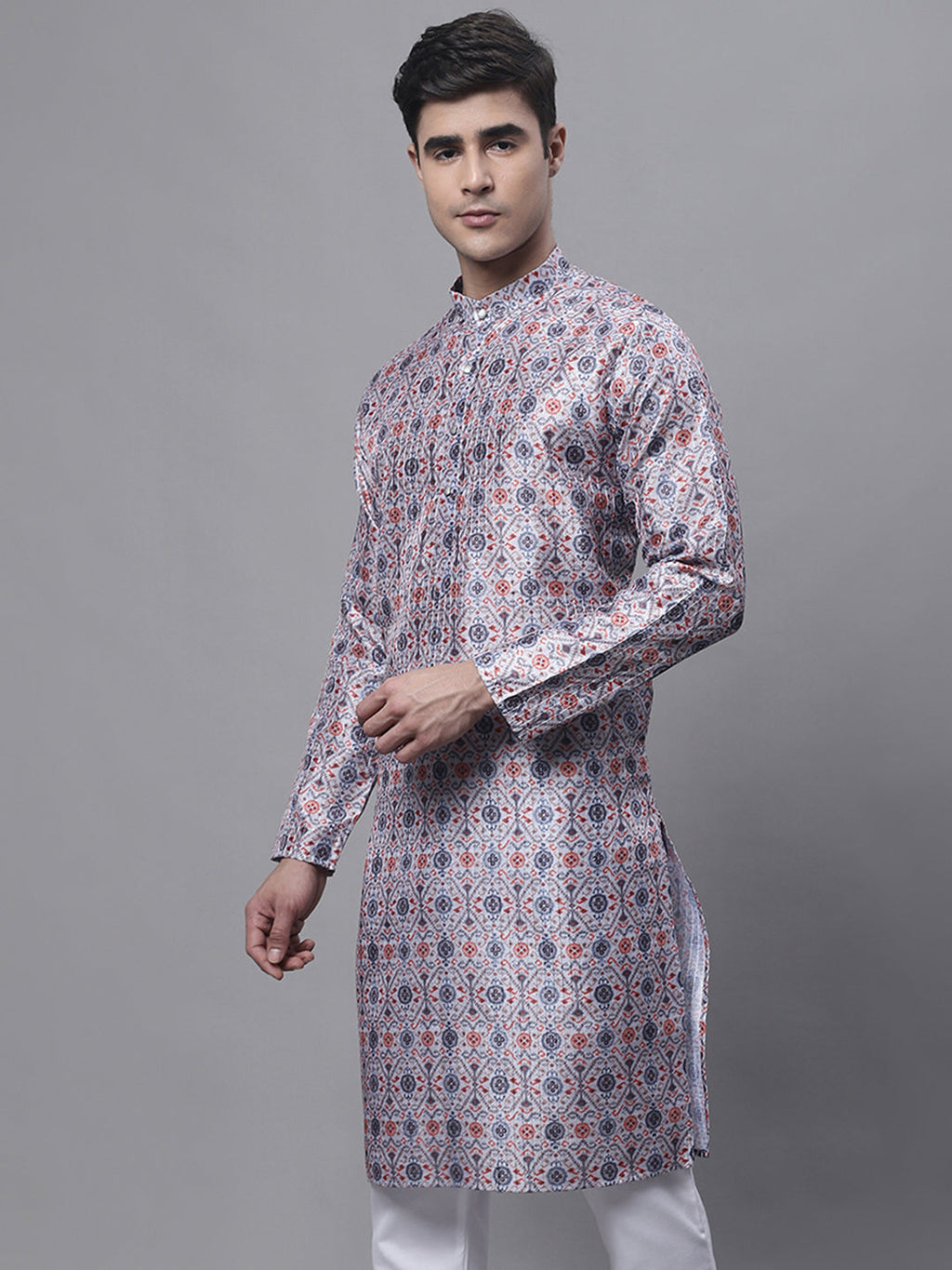 Jompers Men's Blue Digital Printed Kurta