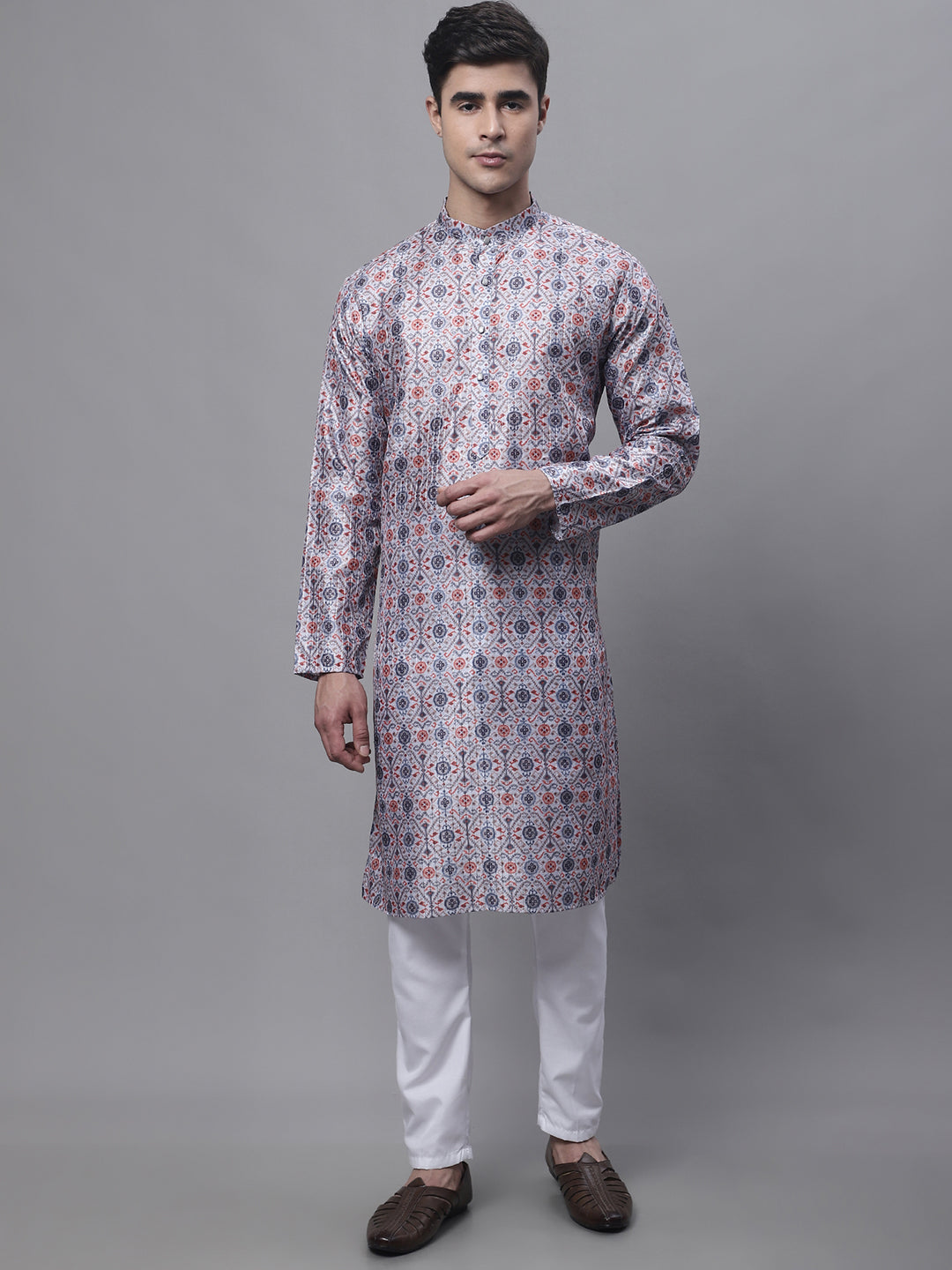 Jompers Men's Blue Digital Printed Kurta