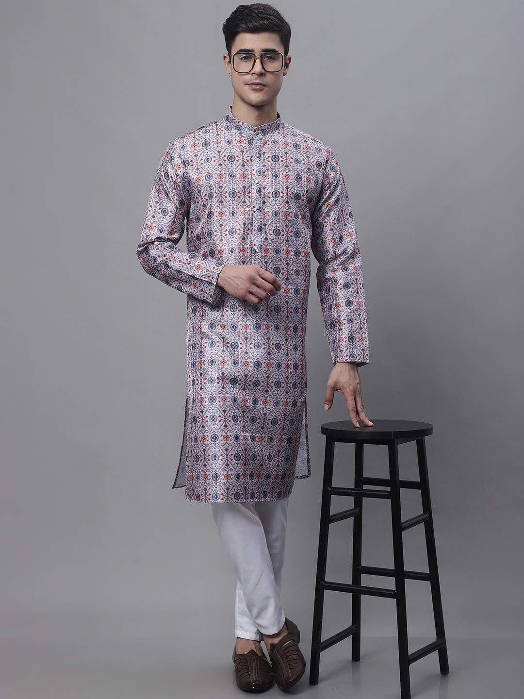 Jompers Men's Blue Digital Printed Kurta