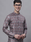 Jompers Men's Maroon Digital Printed Kurta