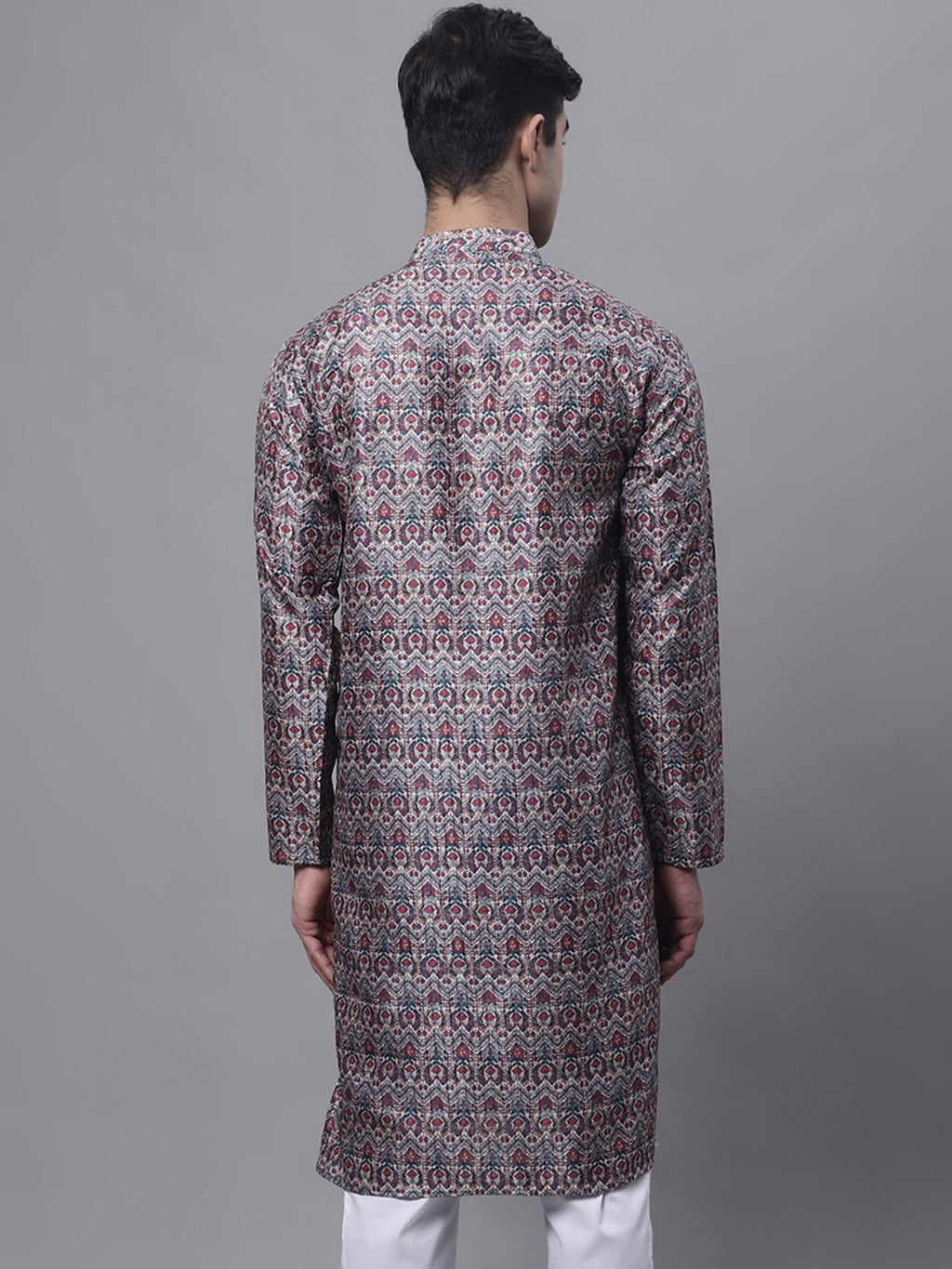 Jompers Men's Maroon Digital Printed Kurta