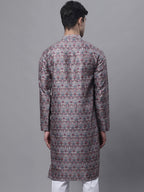 Jompers Men's Maroon Digital Printed Kurta