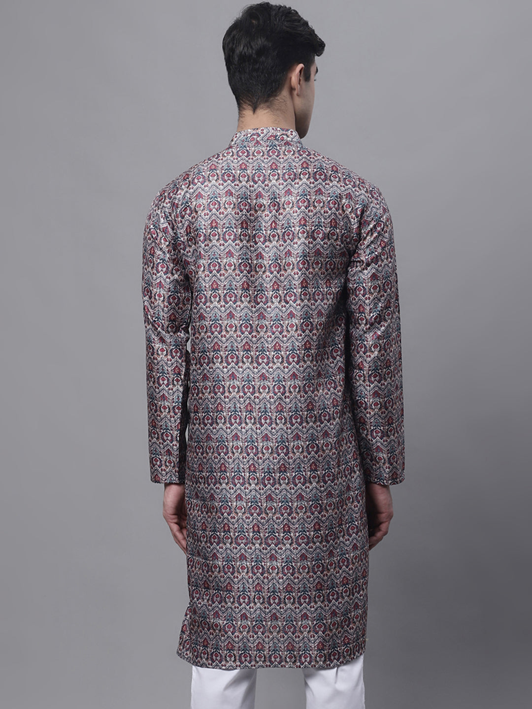 Jompers Men's Maroon Digital Printed Kurta