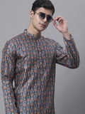 Jompers Men's Navy Digital Printed Kurta