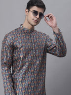 Jompers Men's Navy Digital Printed Kurta