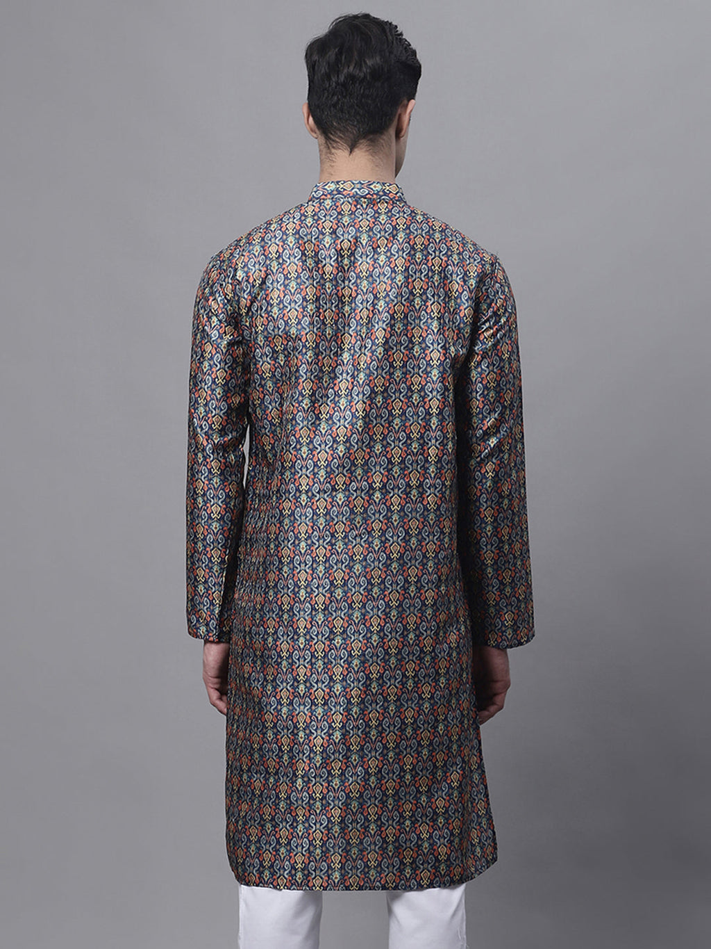 Jompers Men's Navy Digital Printed Kurta
