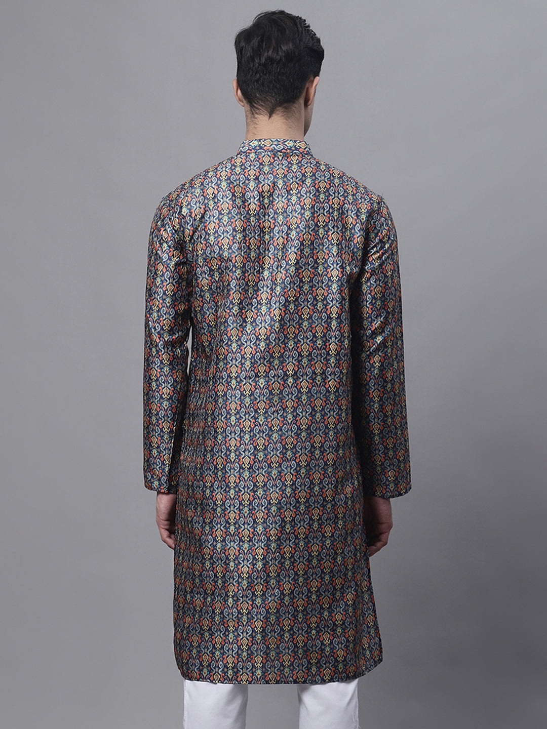 Jompers Men's Navy Digital Printed Kurta