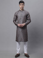 Jompers Men's Navy Digital Printed Kurta